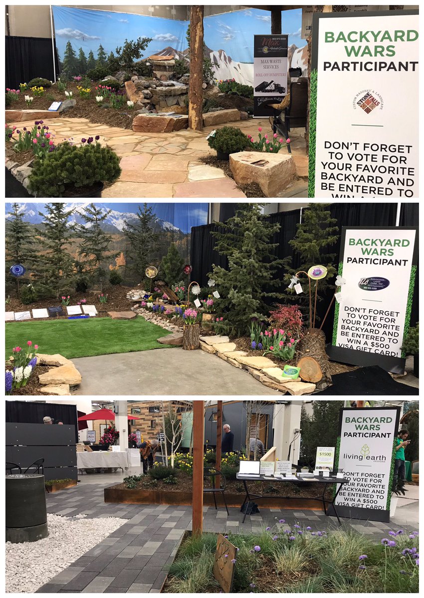 DenverHomeShow's tweet image. Three local landscapers are battling it out in the Backyard Wars competition. Come check out their entries and be sure to place your vote when you’re at the Denver Home Show this weekend. #denver #denverevent