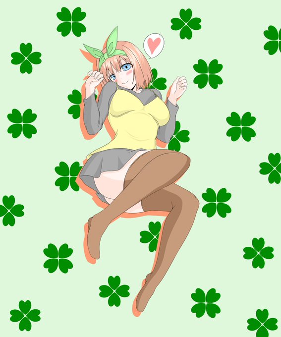 💩さんがTwitterに投稿した中野四葉(五等分の花嫁)のイラスト。