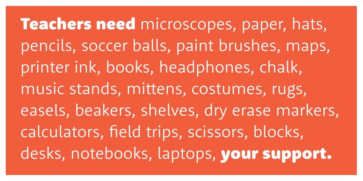 Here are 54,000 things teachers need right now. donorschoose.org/donors/search.…