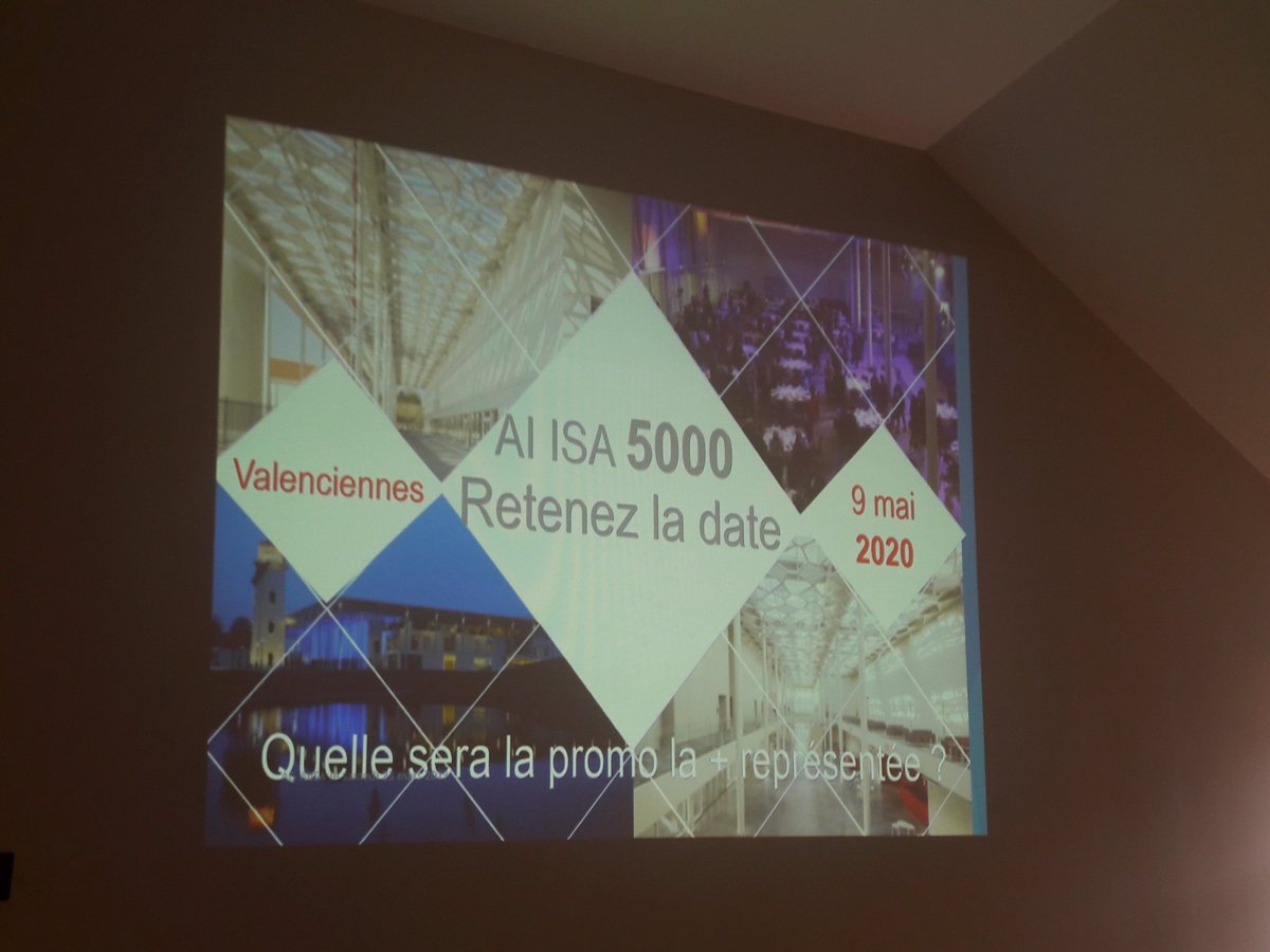 A l'occasion de notre #AG ce jour nous avons présenté notre projet #ISA5000 le 9 mai 2020 à #Valenciennes 
Une belle opportunité de se  retrouver entre #ingenieurs @ISA_Lille @yncrea_hdf 
Bloquez cette date dès à présent 🤞👏👏👏🥂