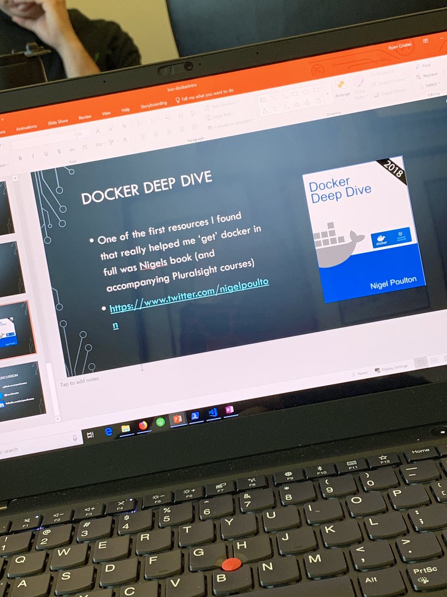 ryandcoates's tweet photo. Giving props where props are due, pimping the book by @nigelpoulton that helped me get to the ‘next level’ with docker during my Docker Intro session at #BoiseCodeCamp https://t.co/J00D62iH0Y
