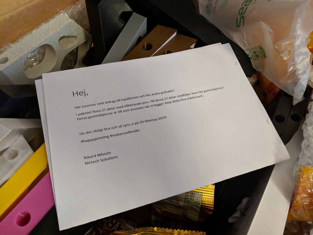 3DMeetupSweden's tweet photo. We've got yet another epic delivery of parts for the #3DMS2019 printing project (#3DMSPP). This time it's from Rikard Nilsson who has taken upon himself to print a total of 27 parts. Thank you so much! Visit out website to sign up: https://t.co/7EljrBX5bP https://t.co/Zn9YBn8R3e