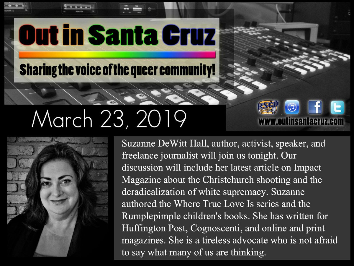 WhereTrueLoveIs's tweet photo. Tonight - Out in Santa Cruz KSCO 1080 AM Saturdays.
Live stream on https://t.co/m9WUrRtVXM . AM1080 . FM 104.1 
7pm Pac/10pm Eastern Join us tonight. #LGBTQ #RADIO2YOU 
#WhiteSupremacy #FaithfullyLGBTQ #Books2Read https://t.co/OS87ncL0EG