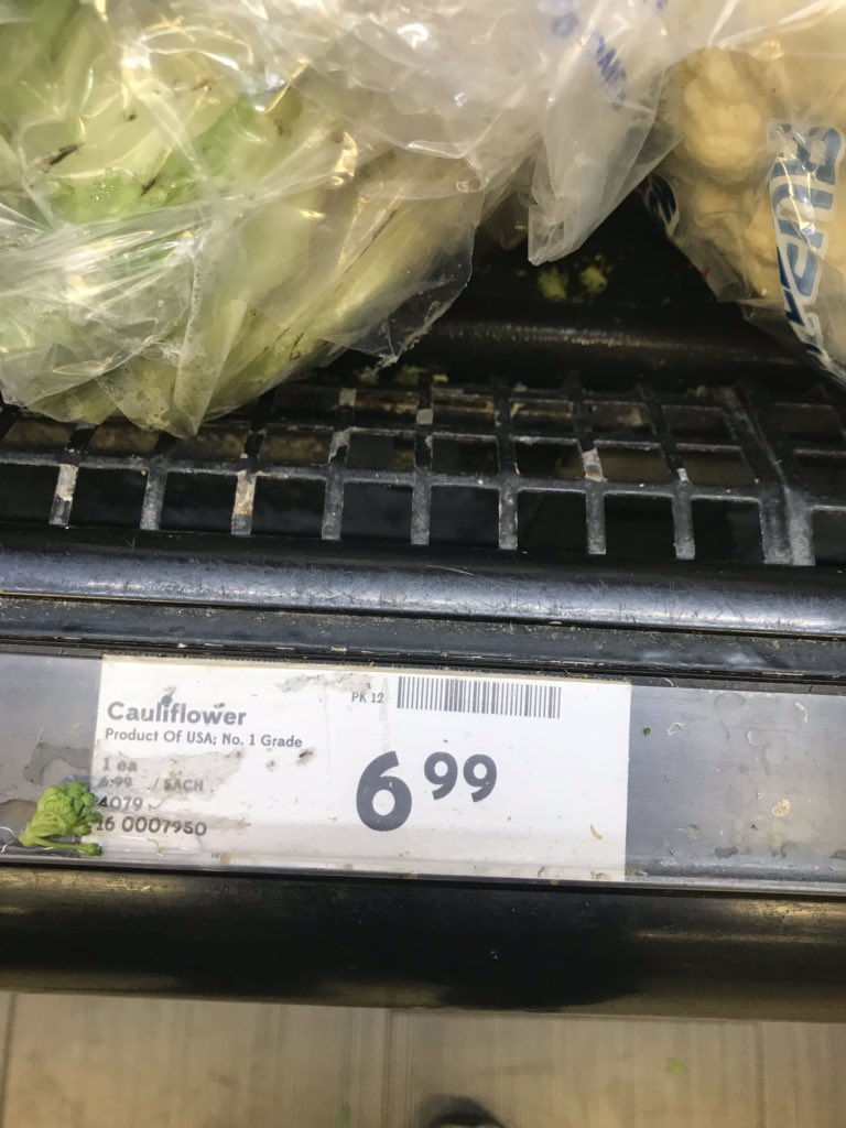 bomahony's tweet photo. Whatever the next trendy veg is, I hope it’s cheaper than cauliflower https://t.co/U10KjlKx7T