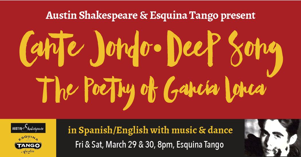 austinshakes's tweet photo. Fri &amp; Sat 3/29 &amp; 3/30 8p "Cante Jondo / Deep Song" we perform the soulful imagistic poetry of Federico Garcia #Lorca music &amp; dance in #Spanish/English. w @EsquinaTangoATX TKTS https://t.co/o2RBRbKbKb
#Flamenco, #Tango, #guitar vino #austin #austintx #austintheater @annchick https://t.co/GHaISpsbO0