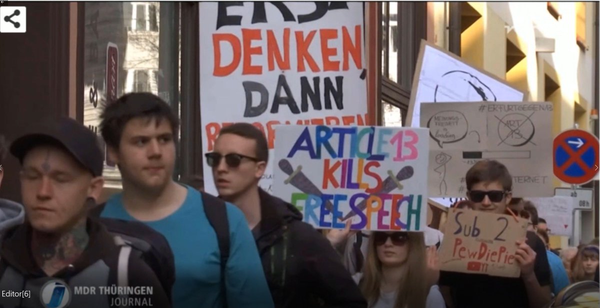 Justin_TDog's tweet photo. Hey @pewdiepie, my friend made two times advertisement for you in the news! Props to Richard! #Sub2PewDiePie #Erfurt #Artikel13Demo https://t.co/vaiBfTGons