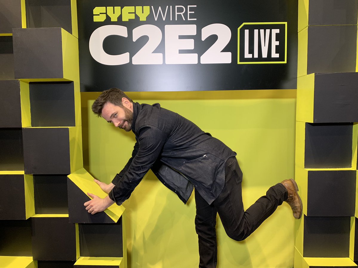 SYFY's tweet photo. Fun fact: These blocks would actually crash together without @colindonnell’s superstrength. #C2E2 https://t.co/Y15DYI18Z9