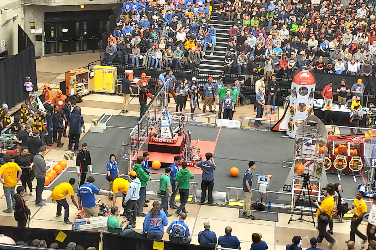votejeffbeattie's tweet photo. @frc2056 with @team3683 and @team5672 are off to semi-finals at #waterwaterwater #loolooloo @UWaterloo https://t.co/og0RxFlRJq