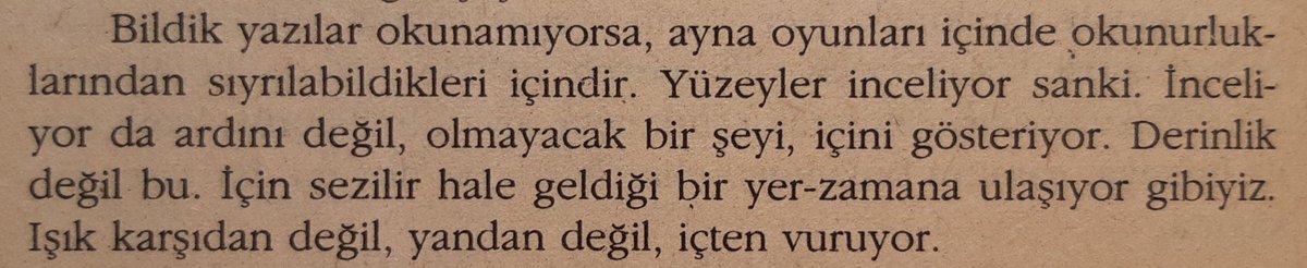 bilge karasu, üç tanımlık ara söz