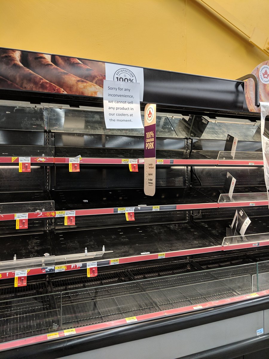 Avoid Walmart Trainyards if you are looking for dairy, meats or anything from the coolers.

Everything is being thrown out because the coolers were off for 4+ hours last night.
#NoMeat #NoDairy #WalmartTrainyards #613