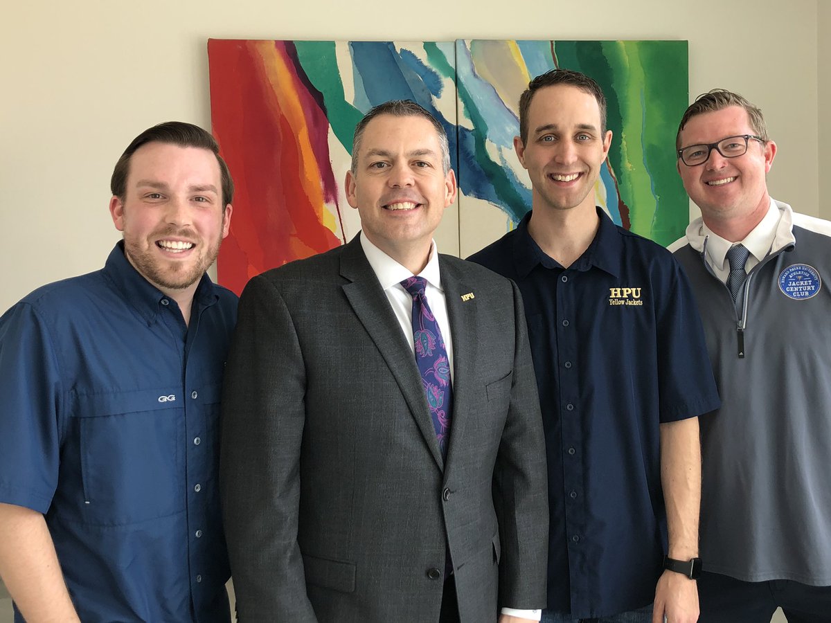 HowardPaynePres's tweet photo. Great day to be a Jacket!  So fun being back on campus, meeting alumni and future students!  #StingEmHPU  @HPUTXAdmissions @HPUTXAlumni @HPUTX https://t.co/GTVsASVErn