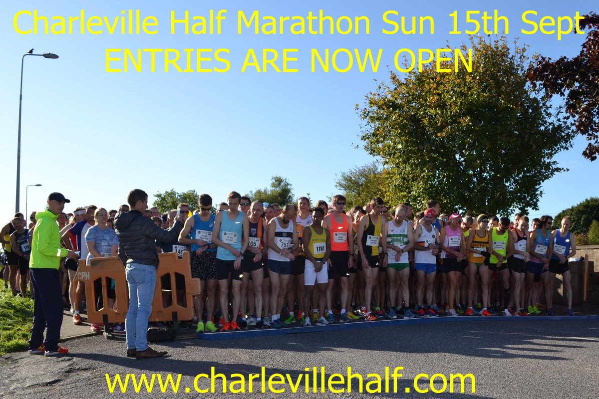 charlevillehalf's tweet photo. We are delighted to announce entries for the 2019 Charleville International Half-Marathon are now open. Early Bird Entry Fee of โฌ35.00 available
until May 15th.
https://t.co/JRyPS2okA7 #CharlevilleHalf2019 #HalfMarathon #FastAndFlat https://t.co/Q7tOJh6ADK
