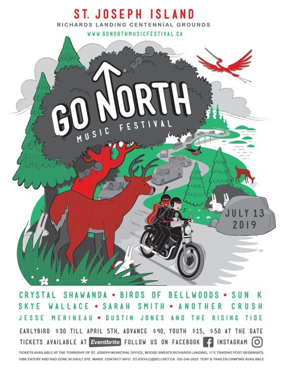 Festie Announcement! Happy to be top lining at this year’s Go North Music Festival - catch us July 13th on St. Joseph Island. 🛶