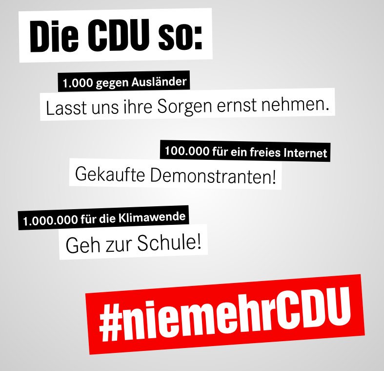 Wir so: #niemehrCDU