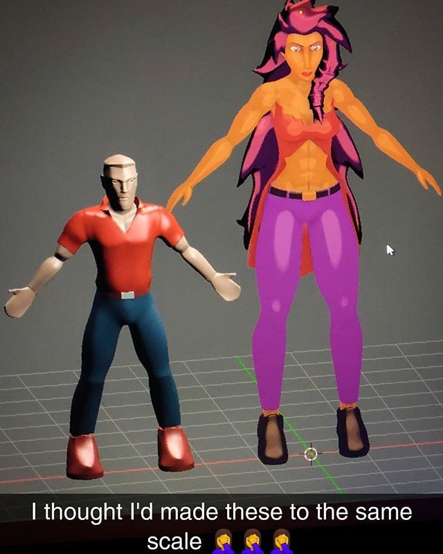 Zademandel's tweet photo. When your productive afternoon doesn't quite go to plan... ------- #3d #3dmodeling #blender #blender3d #characterdesign #characterartist #oc #scalefail #art #artist #loishgroup #sheswearingheels #shortmanproblems #3dart https://t.co/9m37fWTWCj