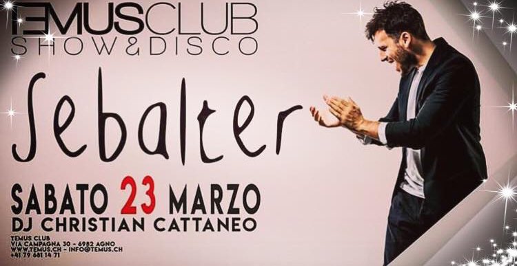 SebAlterati's tweet photo. It's #Temus time! Stasera alle 23 sul palco con #Sebalter un vecchio amico eurovisivo: @MCuzzovaglia!👊🏻 Con loro anche @nickantik h 22:30 e #AngyBalanta 🔝
Ci vediamo più tardi ad #Agno al @temusclub per una serata bomba! 💣💥 Apertura h22, ingresso 20Chf https://t.co/UkDMomBZBD