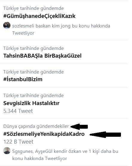 #SözlesmeliyeYenikapıdaKadro 

Devam arkadaşlar.Dünya duyuyor,bizim gönül verdiklerimiz duymuyor.Yenikapı sözleşmeli memurlara Yeniruh olsun.

<a href="/RT_Erdogan/">rt_erdogan</a> <a href="/Akparti/">AK Parti</a> <a href="/tcbestepe/">T.C. Cumhurbaşkanlığı</a> <a href="/ZehraZumrutS/">Zehra Zümrüt Selçuk</a> <a href="/ikalin1/">İbrahim Kalın</a> <a href="/dbdevletbahceli/">Devlet Bahçeli</a> <a href="/MHP_Bilgi/">MHP</a> <a href="/MhpTbmmGrubu/">MHP TBMM Grubu #MHP</a> <a href="/MKalayci42/">Mustafa Kalaycı</a> <a href="/Avkthalilozturk/">Halil ÖZTÜRK</a> <a href="/seferaycan/">Prof. Dr. Sefer Aycan</a>