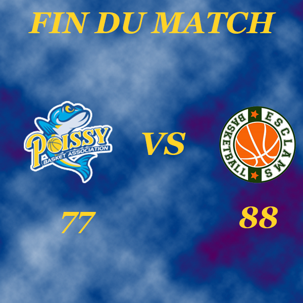 N2 - J21 
🏀 PBA - ESCLAMS 🏀
FIN DU MATCH
PBA : 77
ESCLAMS : 88