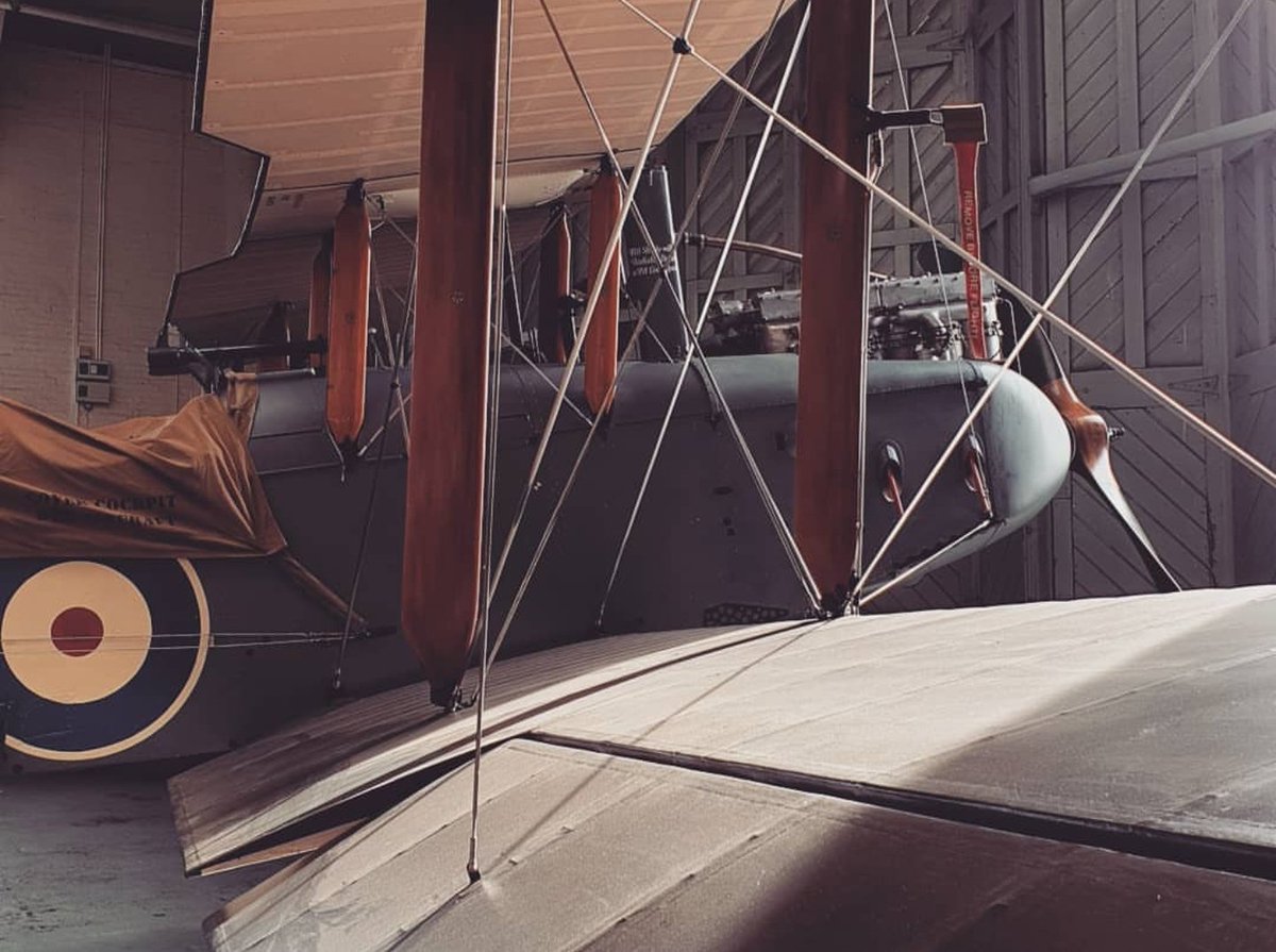 HuwHopkins's tweet photo. Doing aeroplaney things again. The majestic DH-9 at Duxford, an absolute work of art following its over a decade long restoration with Retrotec.
•
#aviation #ww1 #worldwar1 #worldwarone #greatwar #historicaircraftcollection #retrotec #duxford #iwmduxford https://t.co/9nC9TxtGRi
