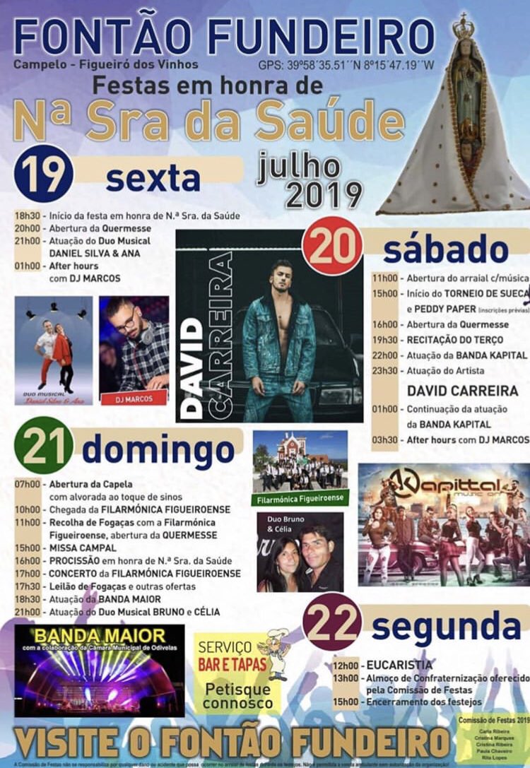 DavidCarreiraPT's tweet photo. #NOVASDATAS
20 de Julho - Festas NªSra da Saúde, Figueiró dos Vinhos 
14 de Agosto - Festas de NªSra de Todo Mundo, Figueiró, Porto https://t.co/BTEwtdBDk2
