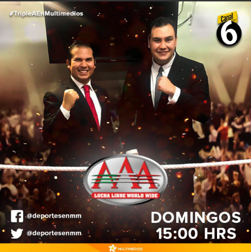 telediario's tweet photo. 🤼♂ | No te pierdas las Luchas 🅰🅰🅰 por @multimediostv 📺
Acompaña a @AldoFariasGzz y a @RJ_Figueroa todos los domingos a las 3:00 pm.
#AAAenMultimedios | #MultimediosDeportes https://t.co/3aQXxS3NkF