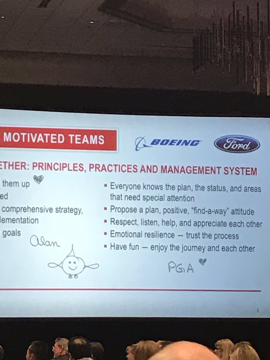 Iconic former <a href="/Ford/">Ford Motor Company</a> and <a href="/Boeing/">The Boeing Company</a> CEO Alan Mulaly draws little hearts on everything. It warms my soul to see you don’t have to be a jerk to finish first #bizpiration #SC19