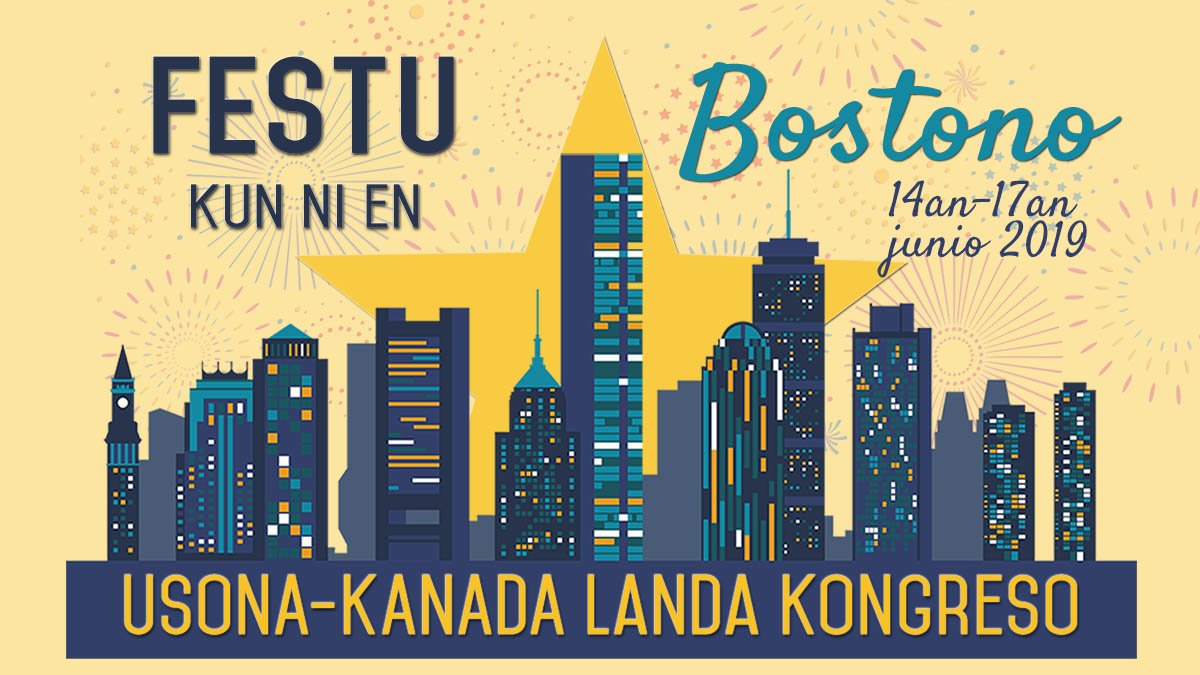 jajanjopacejo's tweet photo. Ni ĝojas anonci ke nun eblas aliĝi al la 2019 Usona-Kanada Landa Kongreso! La kongreso okazos en #Bostono de la 14-a ĝis la 17-a de junio.  Ni esperas vidi vin tie!!! #LK2019  @esperantousa @BostonEsperanto  https://t.co/2asV3RbKWl https://t.co/kfMaKgAtQB