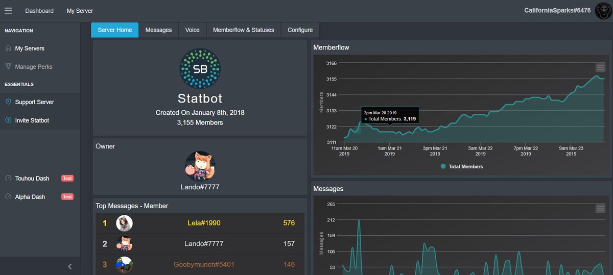 OfficialStatbot's tweet photo. Its been awfully quiet while, just letting you guys know we're still hard at work on V2 - For those who care, heres a little glimpse into what we've been working on. #discord #statbot #nodejs #discordapp #discordbot #gaming #community #streamers #nextlevel https://t.co/YBNAcF8XYD