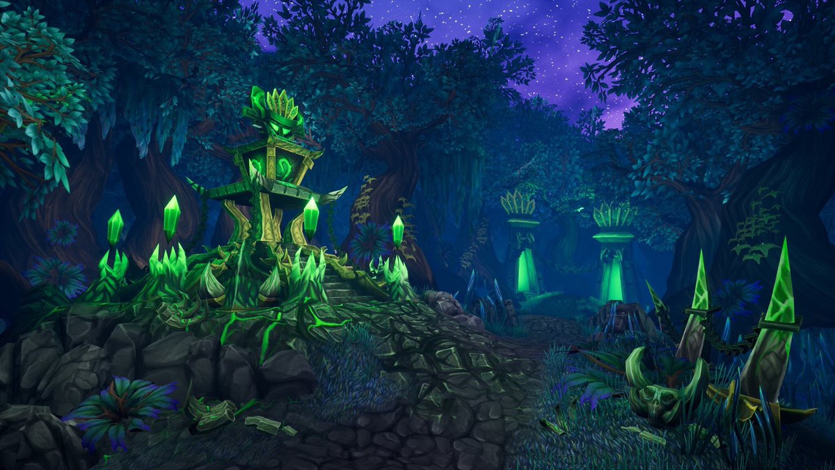 Sarahslyarts's tweet photo. My submission for the 2018 Blizzard student art contest! It’s my first time doing hand painted textures or my own game environment. Looking forward to start more! #gameart #gaming #warcraft https://t.co/5AcINvXlKh