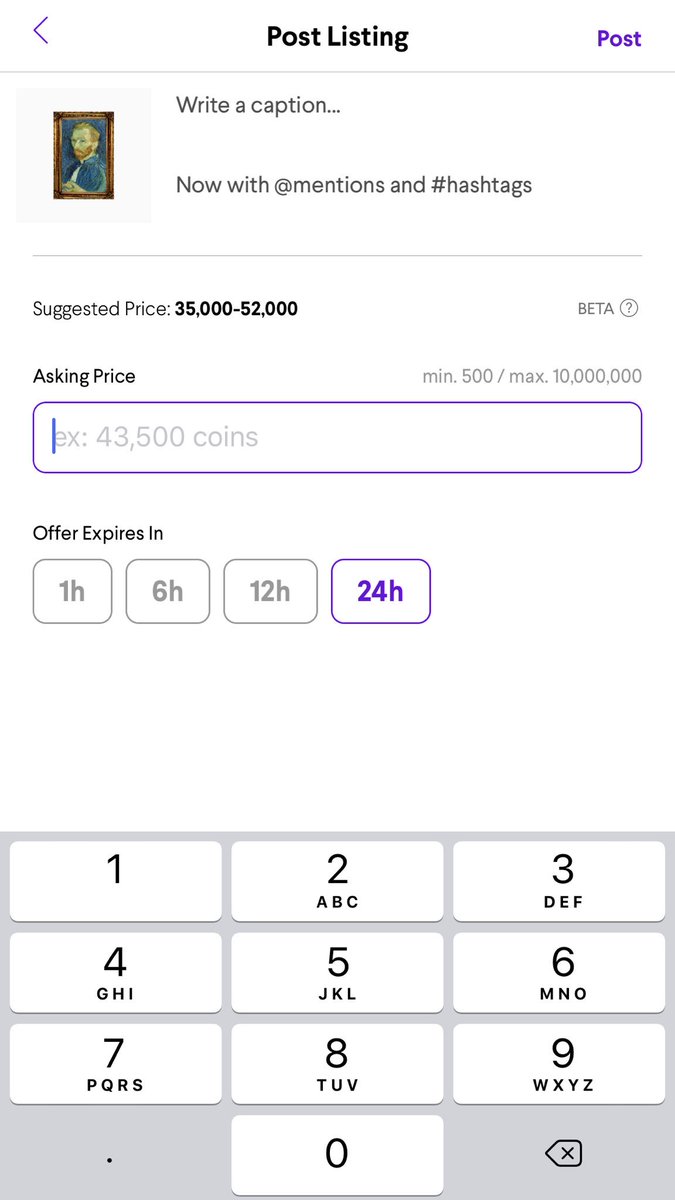 vidby1's tweet photo. Any #quidd users selling a Van Gogh for 35,000? I may even be willing to buy for 52,000 if it’s a low, but that is on the HIGH end... #sarcasm #quiddfeedback #fixyouralgorithm https://t.co/e2ss56J3He