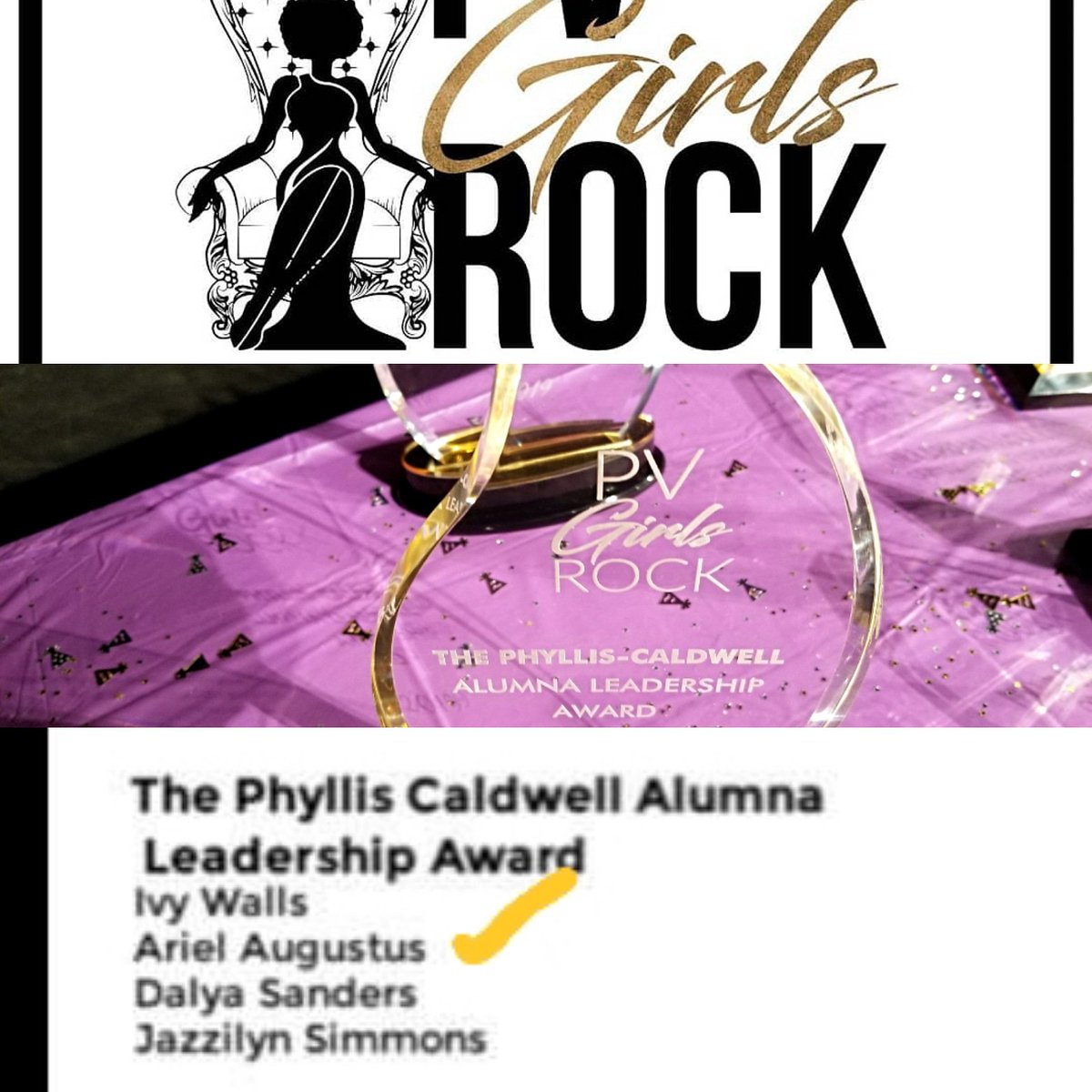 pdcstrategiesll's tweet photo. Congratulations to Ariel Augustus  ... recipient of the 2019 PV Girls Rock The Phyllis Darden-Caldwell Alumna Leadership Award ...
#PVGirlsRock2K19 https://t.co/MaxQBwHPFm