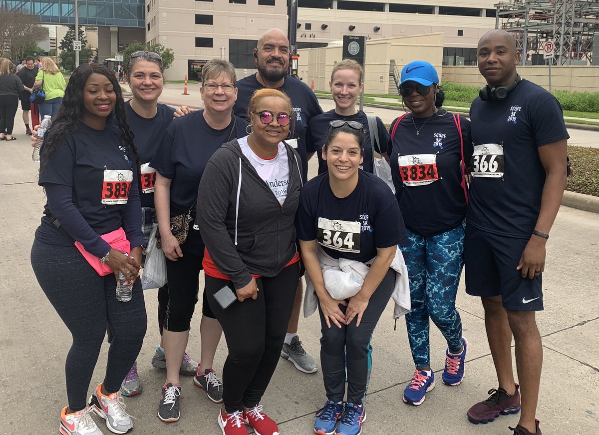 col_math's tweet photo. MD Anderson SCOPE 5K run for colorectal cancer. Collins, Outley and Kennedy represented. @ExplorersCol @marlomolinaro @ShelyaWaters @nerlande03 @CoachR_Collins @TrionaMarlatt @ColCounselors @LPitrucha #collinstribe #CollinsStrong https://t.co/krl734sJ9x