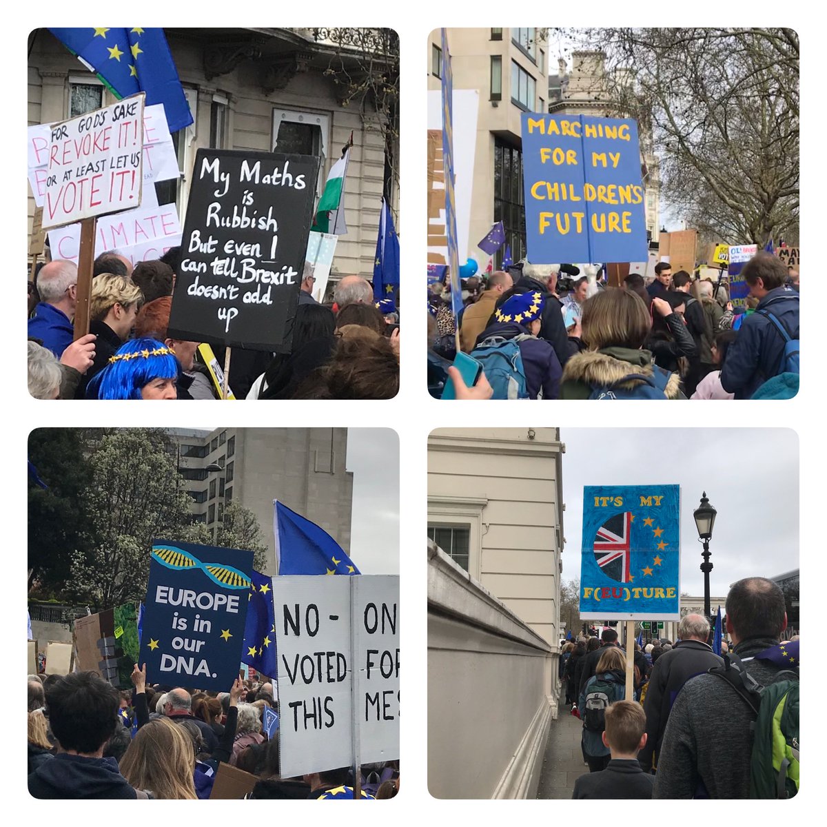 A few final banner beauties from the People’s March today... #chelt4europe