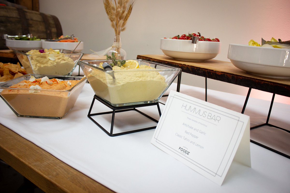 ChefShelby's tweet photo. Our Hummus Bar has something for everyone, with your choice of Artichoke &amp; Garlic Hummus, Red Pepper Hummus, or Classic Tahini &amp; Lemon Hummus. These are served with Pita Triangles, Tortilla Chips, Belgian Endives, Cucumber Medallions, Carrots, and Sweet Cherry Tomatoes. https://t.co/L5vp3Nk6Ze