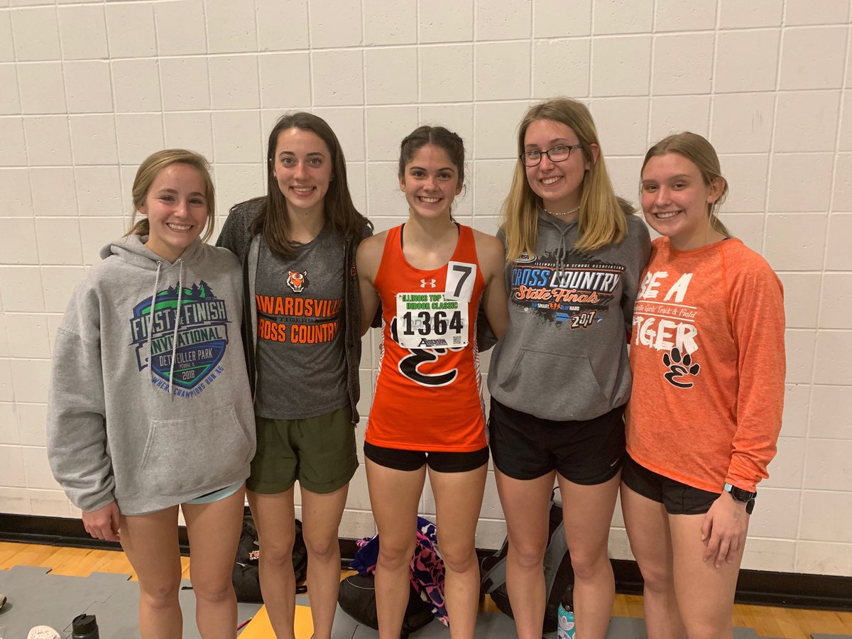 Abby and part of her fan crew. 
She ran a 5:09.05 - 9th place