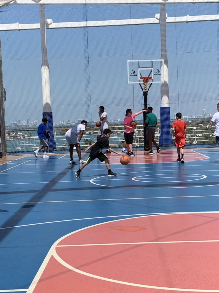 No rest for these boys!  Basketball on the ship 😊