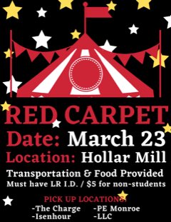 lru_cab's tweet photo. RED CARPET BEGINS AT 9pm. Transportation begins picking up passengers at 8:45. See you there! https://t.co/rgK4QdhXyP