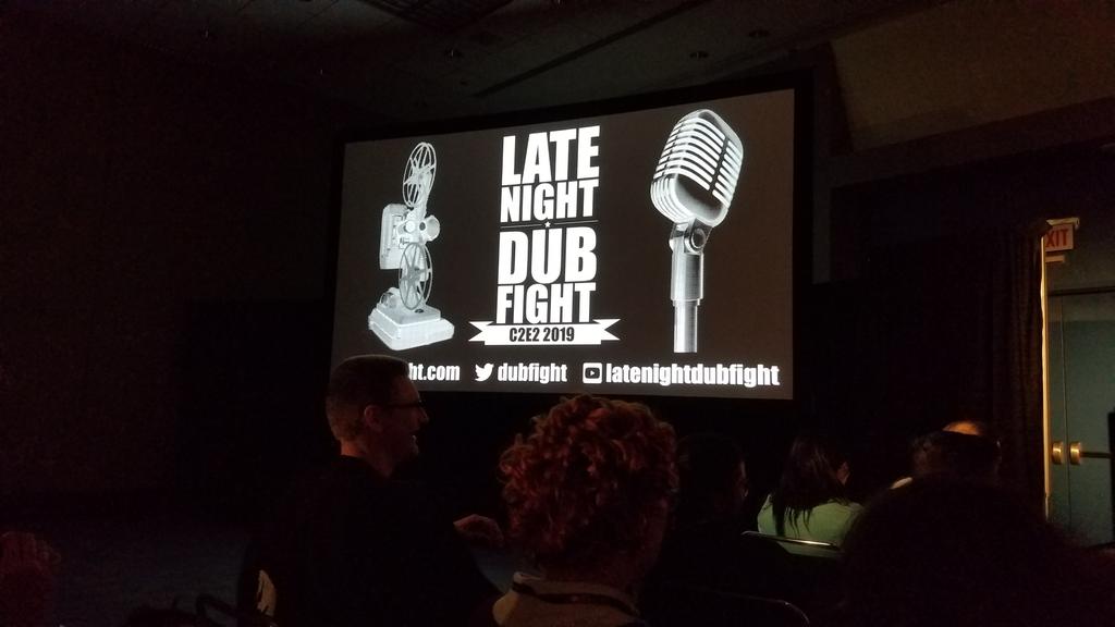 Hashbrown1Man's tweet image. Everyone at @c2e2 should catch @dubfight . Their overdubbing movies + TV shows = AMAZING.  Hilarious beyond words.  #latenightdubfight #c2e22019
