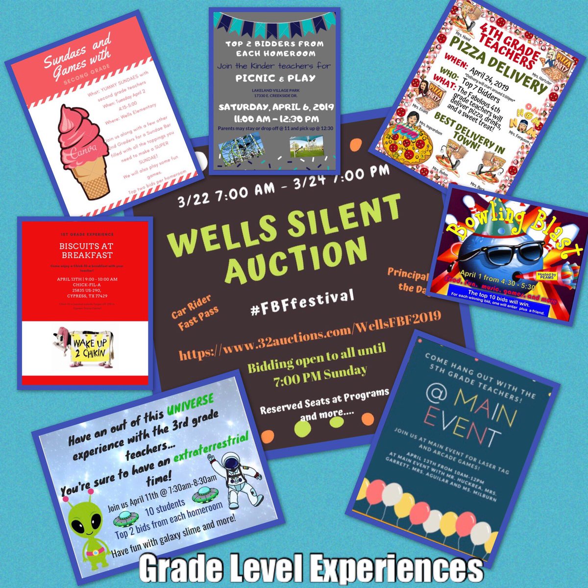 Our @CFISDWells silent auction is going on now. Log on to 32auctions.com/WellsFBF2019 and place a bid for a chance to win these priceless experiences. There are lots of other awesome items to bid on too. #ExploreWells #gradelevelexperiences #FBFfestival