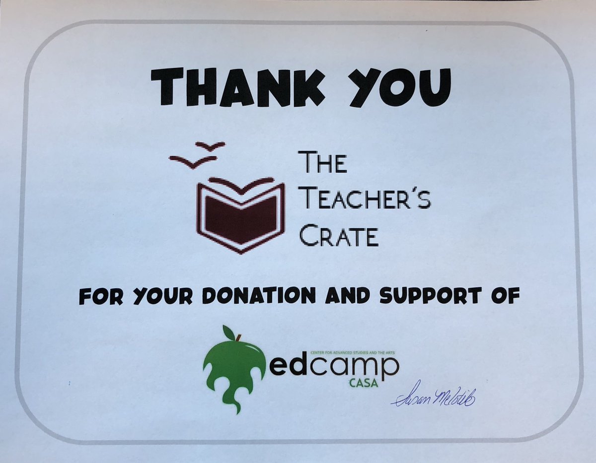 Thank you to The Teacher’s Crate for this awesome box of goodies! #EdcampCASA