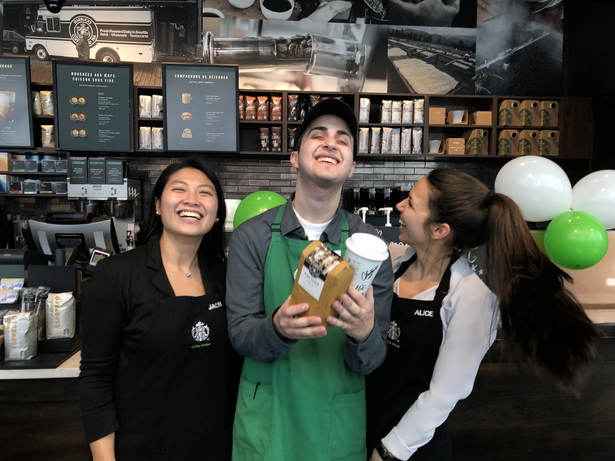 clynross's tweet photo. D2015 Barista Championship!!! My partner Justin won 😊 one very proud mama bear 🐻🥰 #tobeapartner #tobeamanager #starbuckscanada #starbucks #montreal #grateful #proud https://t.co/dVCcYxDRzI