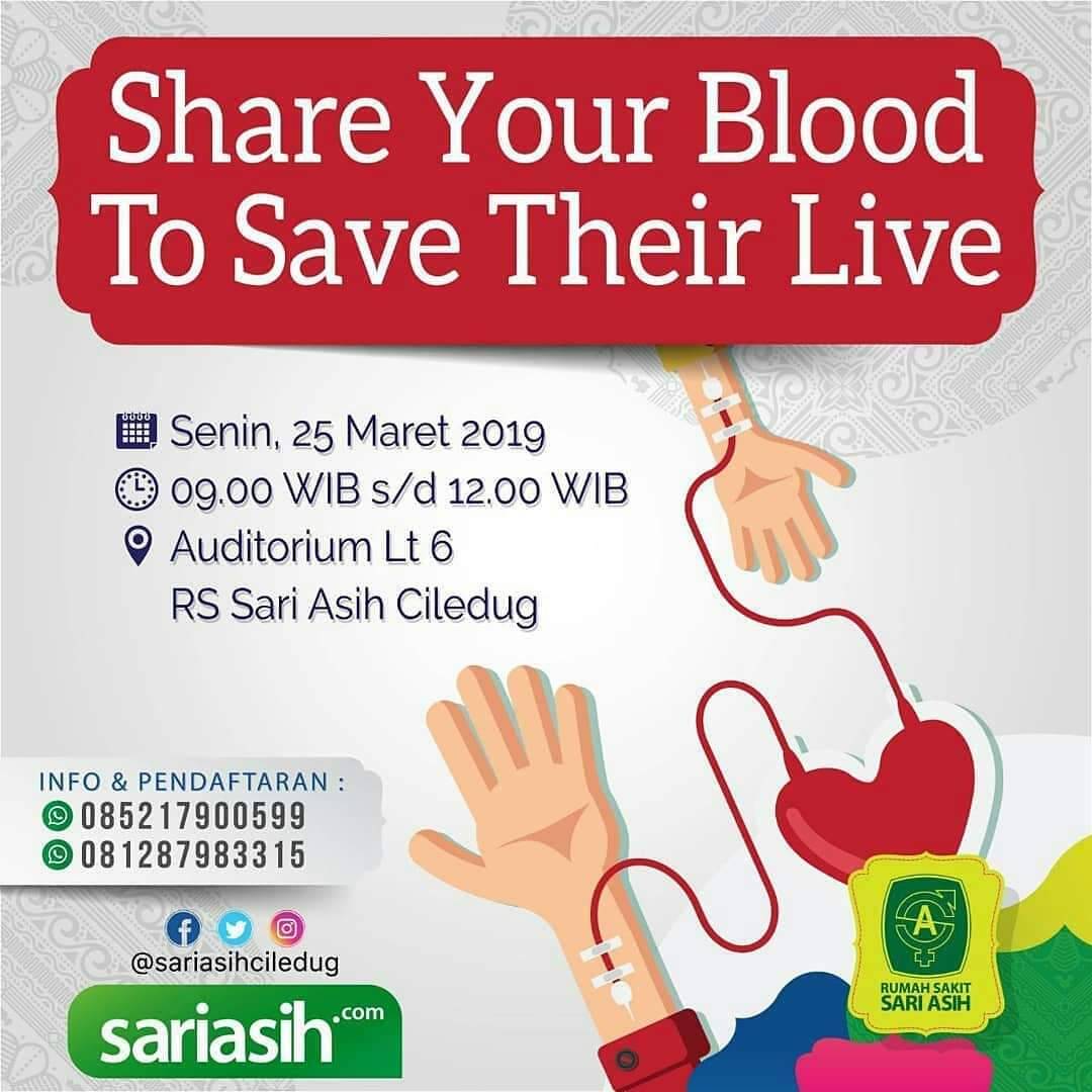 #INFO #Dondar #CiledukTangerang | 25 Maret 2019 | 09.00 - 12.00 | RS. Sari Asih Cileduk. Jl. Hos. Cokroaminoto 38 | <a href="/june_bfl/">June Malkan</a> cc <a href="/BFLTangerang/">BFLChapter Tangerang</a> <a href="/TangerangUpdate/">Tangerang Update</a> <a href="/RsSariAsih/">Rs Sari Asih</a>