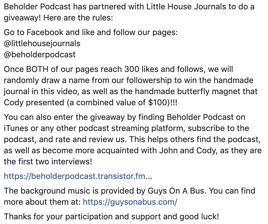 BeholderPodcast's tweet photo. https://t.co/DX321XS8HG

#little #house #journal #journals #butterfly #magnet #giveaway #podcast #beholder #creatives #creative #conversations #coptic #stitching #handmade https://t.co/lq7wpJzuFr