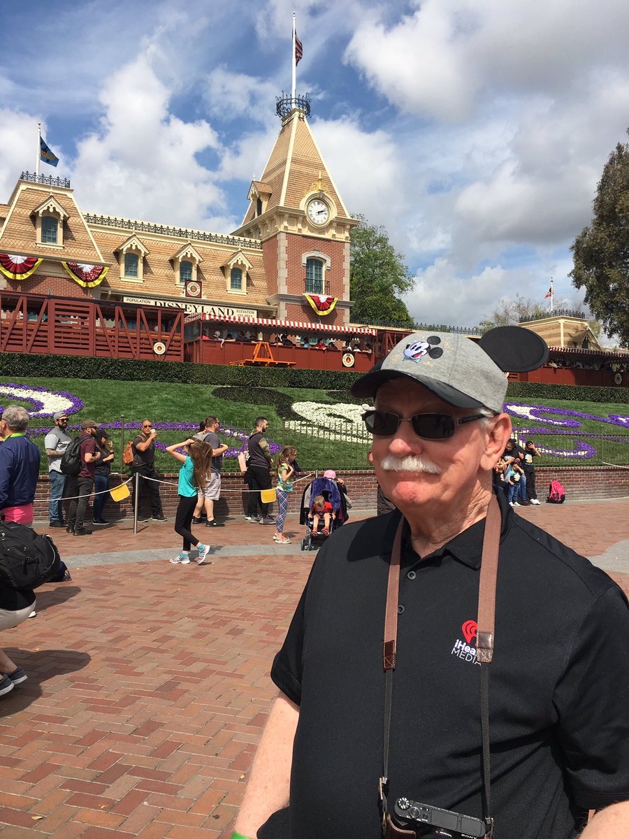At Disneyland!  #gotmyearson. Celebrating Mickey’s 90th!  He doesn’t look a day over 89!  Lol