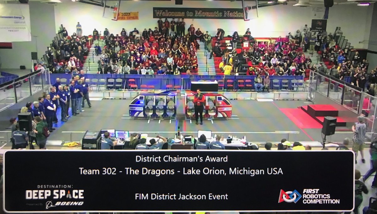 Congratulations to ⁦<a href="/FIRSTTeam302/">FIRST Team 302</a>⁩ for receiving the most distinguished award a team can get through FIRST!  We are so proud of all you do for our community! ⁦<a href="/LkOrionSchools/">Lake Orion Community Schools</a>⁩ ⁦<a href="/LkOrionHS/">Lake Orion High School</a>⁩ ⁦<a href="/LakeOrionHS_CTE/">LakeOrion_CTE</a>⁩ 💚🐉💚🐉
