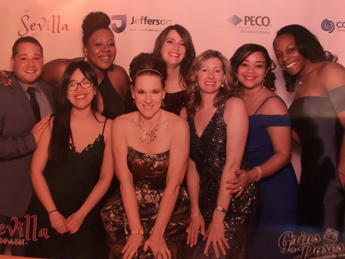 JeffCollegeNur's tweet photo. What a great night to celebrate Congreso2019  gala and support @sklasko with these wonderful people. Thanks for inviting @teachingrn to rep JCN! #phce #jeffersoncommunitypartner @TJUHospital @JeffersonUniv @DeanJeffNursing https://t.co/gjfiTpUKma