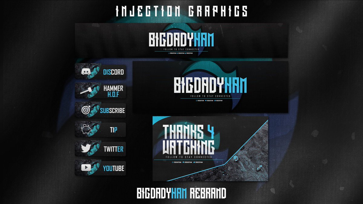 InjectionGFX's tweet image. Rebrand Project for @Bigd2dyham 

- Twitter Banner 
- YouTube Banner
- Twitch Tabs
- YouTube End Screen 

If you're interested in projects, please DM us! :D