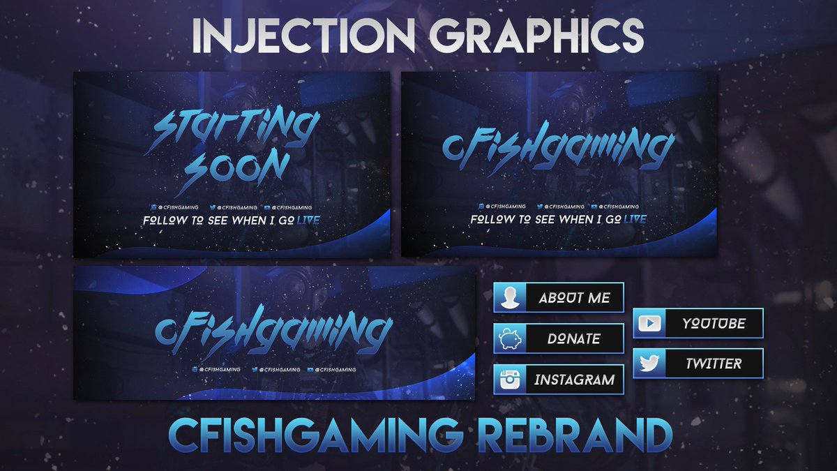 InjectionGFX's tweet image. Rebrand Project for @CFishGaming 

Twitch Rebrand Package
- Starting Soon Screen
- Twitch Offline Image
- Twitch Profile Banner
- Twitch Tabs