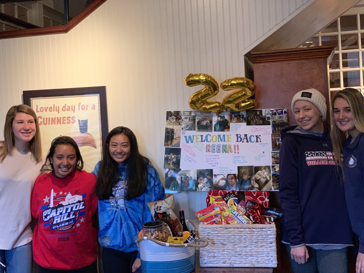 BrandywineVBC's tweet photo. Bobcat teammates and parents threw Reena a surprise welcome back party tonight. We can’t wait to see you back on the court soon Reena! https://t.co/UFGX39xq1k
