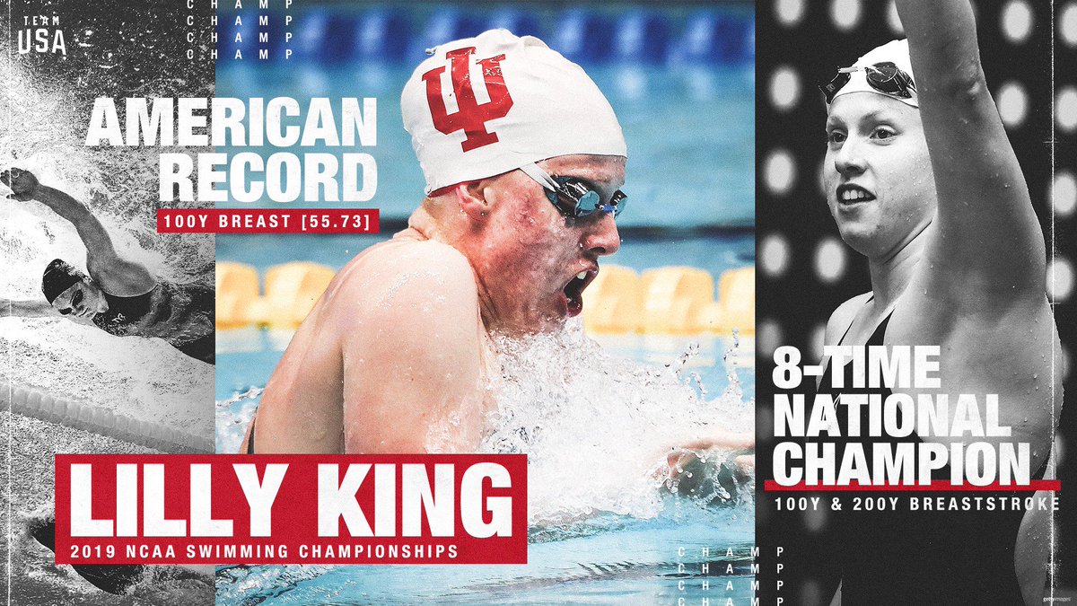 CAREER SWEEP ✔️

2016 Olympian <a href="/_king_lil/">Lilly King</a> is the first woman in <a href="/NCAA/">NCAA</a> history to win 8⃣ breaststroke titles.

#TeamUSAStudentAthlete | #NCAASwimDive